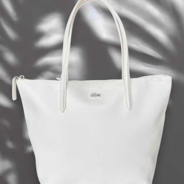 Lacoste Small White Tote Bag
