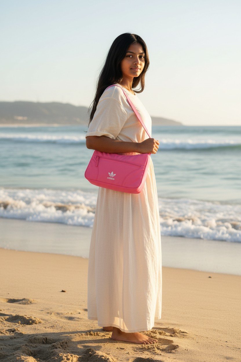 Adidas Classic Shoulder Bag Nylon Bliss Pink/White - Image 3