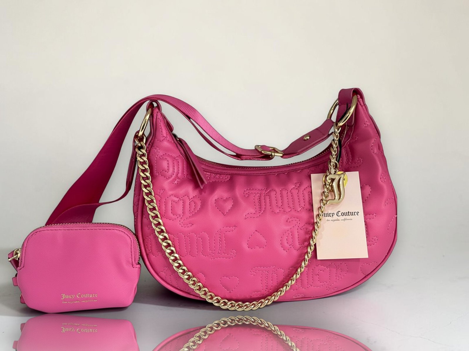 Juicy Couture Crossbody Bag Puff Half Moon Pink