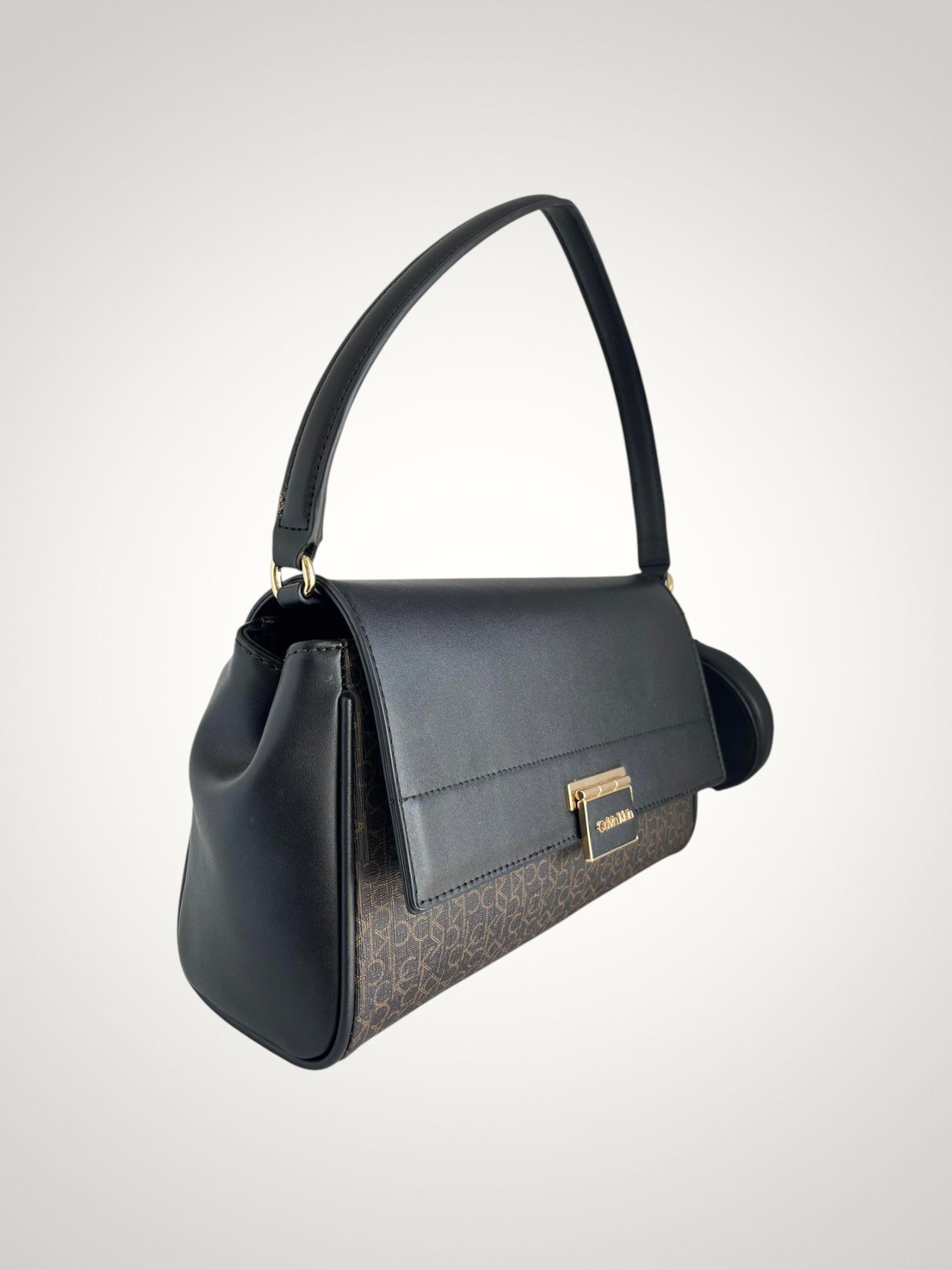 Calvin Klein Shoulder Bag Brown/Black Leather - Image 2