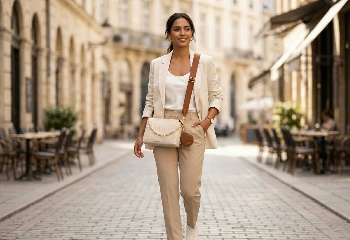 Calvin Klein Monogram Crossbody Bag Leather Khaki/Vanilla With Coin Purse - Image 3