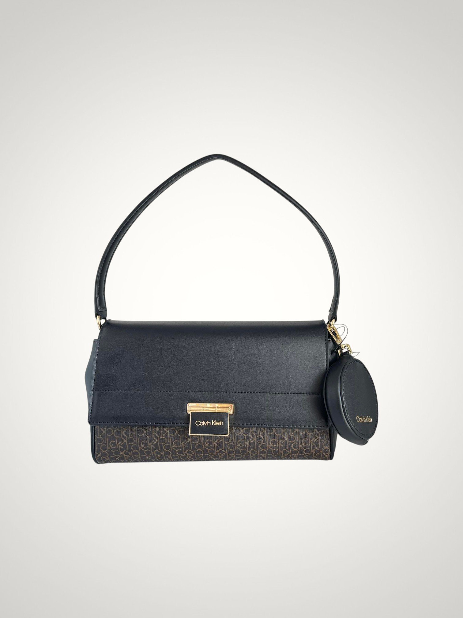 Calvin Klein Shoulder Bag Brown/Black Leather