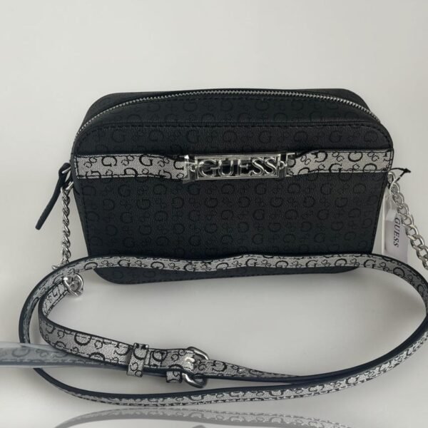 Guess Camera Bag Leather Coal Multi Perrez Mini