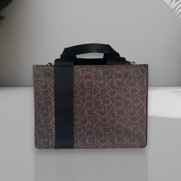 Calvin Klein 2way Booktote Havana Brown Black Printed Logo