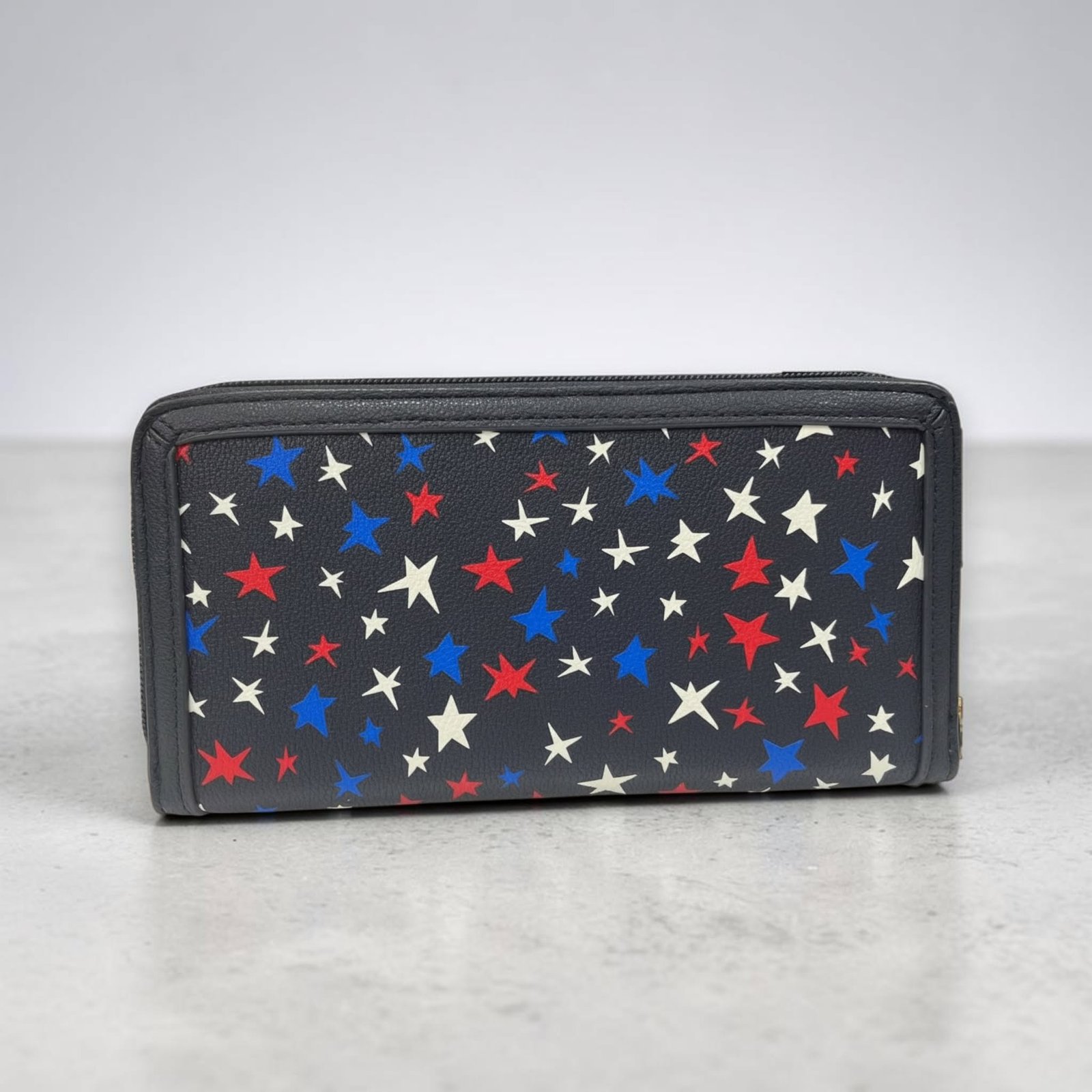 Tommy Hilfiger Long Wallet Dark Navy Leather Star Print - Image 2