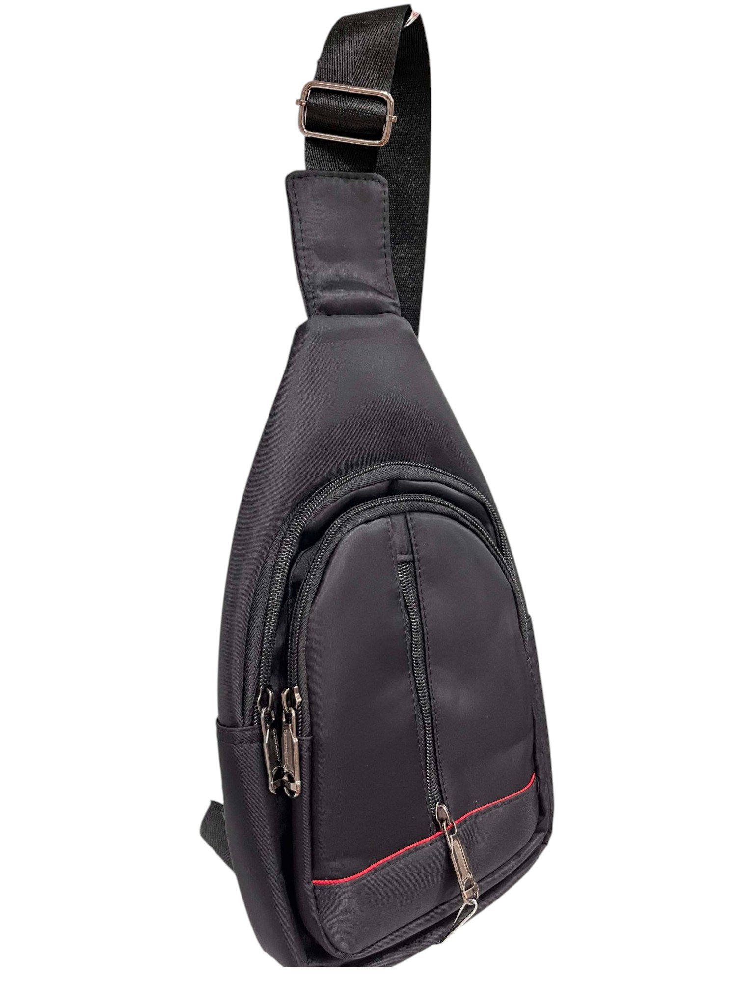 Westend Black Compact Sling Bag & Cross-body Chest or Shoulder Backpack (Black with Red) - Image 2