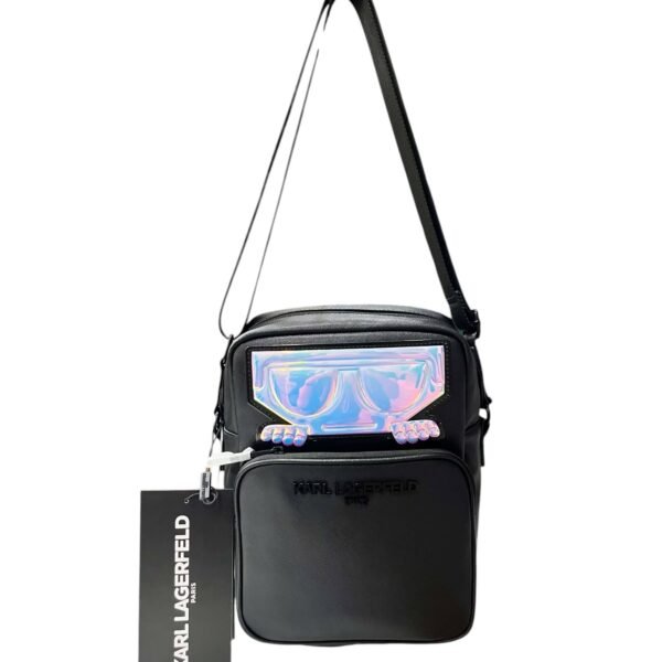 Karl Lagerfeld with Iridescent Detail Black Crossbody Bag
