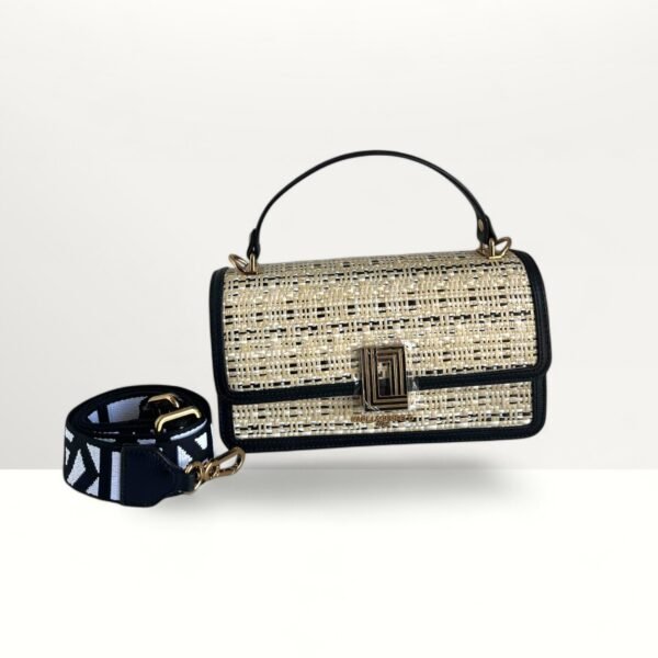 Karl Lagerfeld Paris Woven Monogram Top-Handle Bag