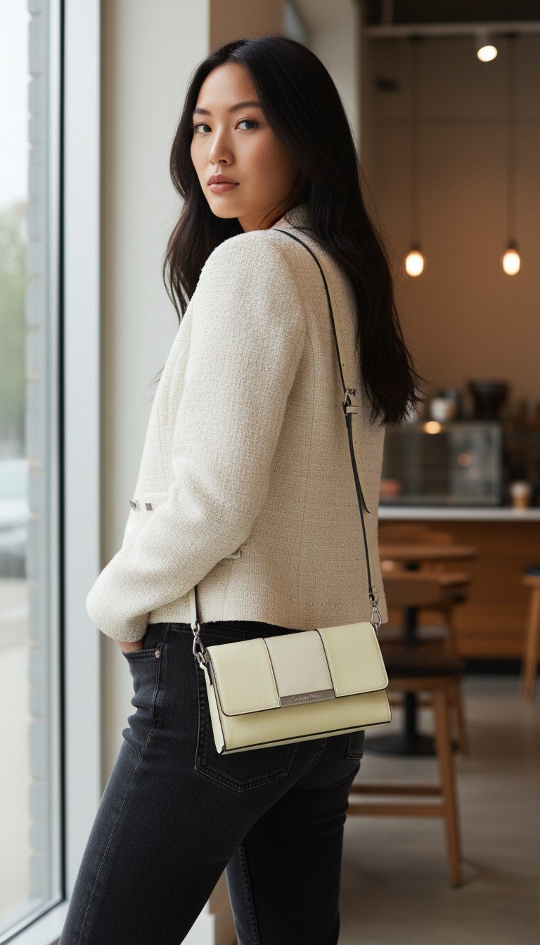 Calvin Klein Sling Wallet on a Chain Ajy Endive - Image 3