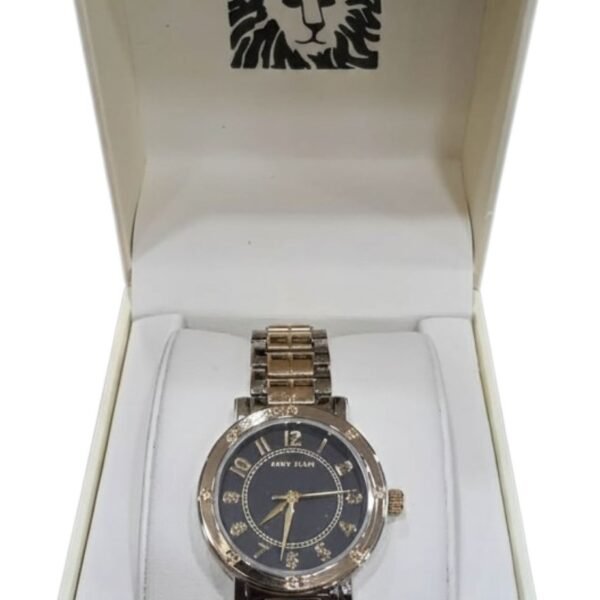 Anne Klein Women's Watches 2 Tone Round Face Black Dial