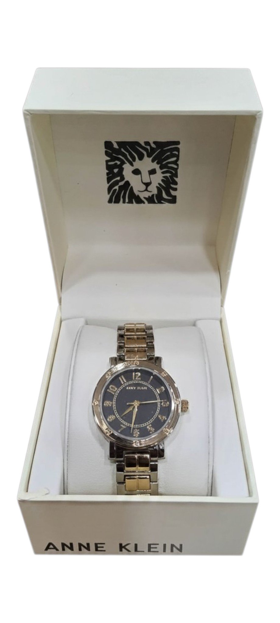 Anne Klein Women's Watches 2 Tone Round Face Black Dial