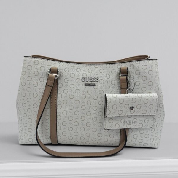 Guess Madwelle Printed Tote Bag with Pouch-White