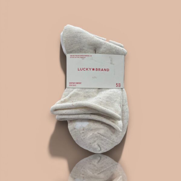 Lucky Brand Everyday Comfort Crew Socks 5pairs Item 6011