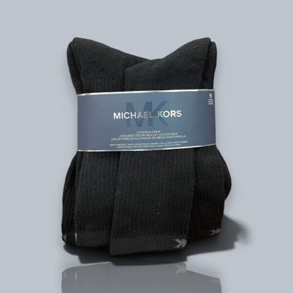 MICHAEL KORS Cushioned BLACK CREW SOCKS 5pairs Item 6009