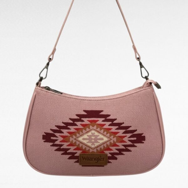 Wrangler Pink Canvas Leather Crossbody Bag