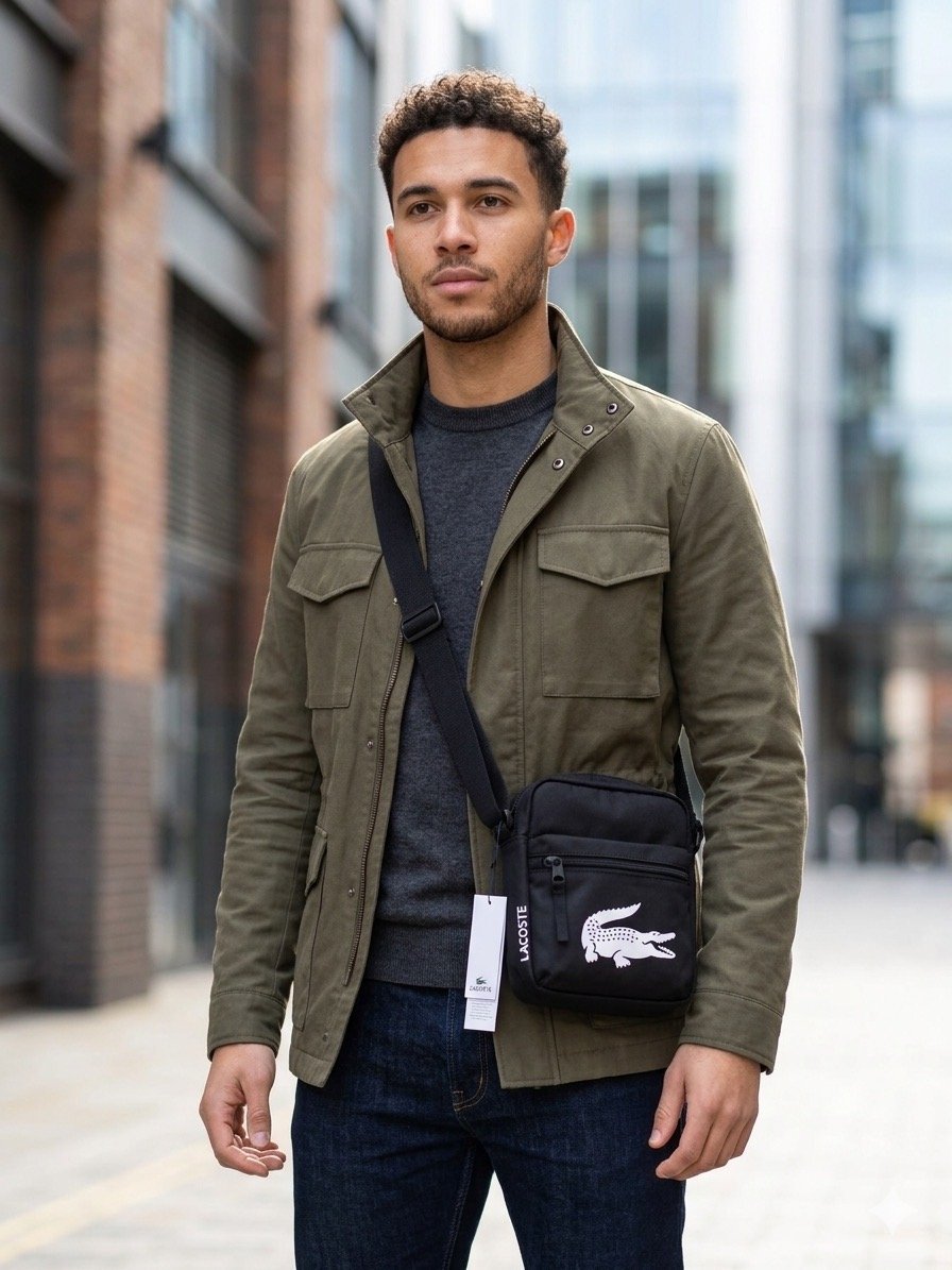 Lacoste Vertical Camera Bag Noir - Image 4