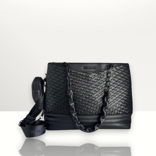 Steve Madden 2way Bag (DO339030)	BWilma Woven Tote W Hang Off Black (6364)