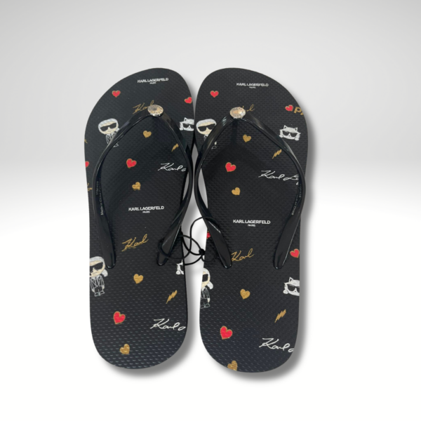 Karl Lagerfeld Slipper Black Printed Size 10/11
