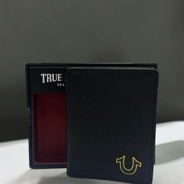 True Religion Men's Wallet Black Leather