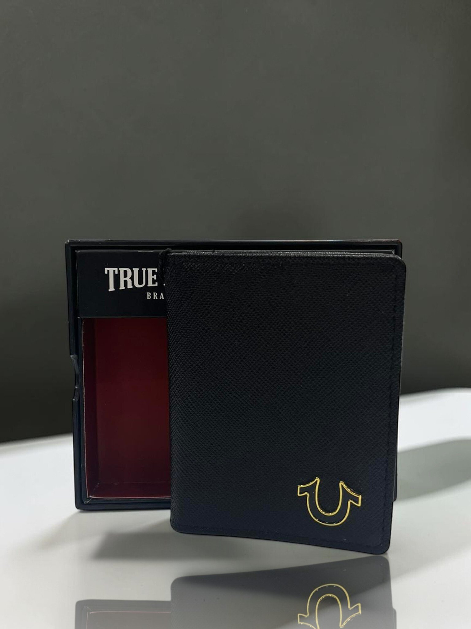 True Religion Men's Wallet Black Leather
