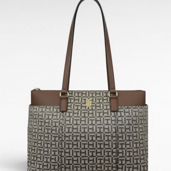 Tommy Hilfiger Brown Canvass Tote Bag 69J8910 280 EIC