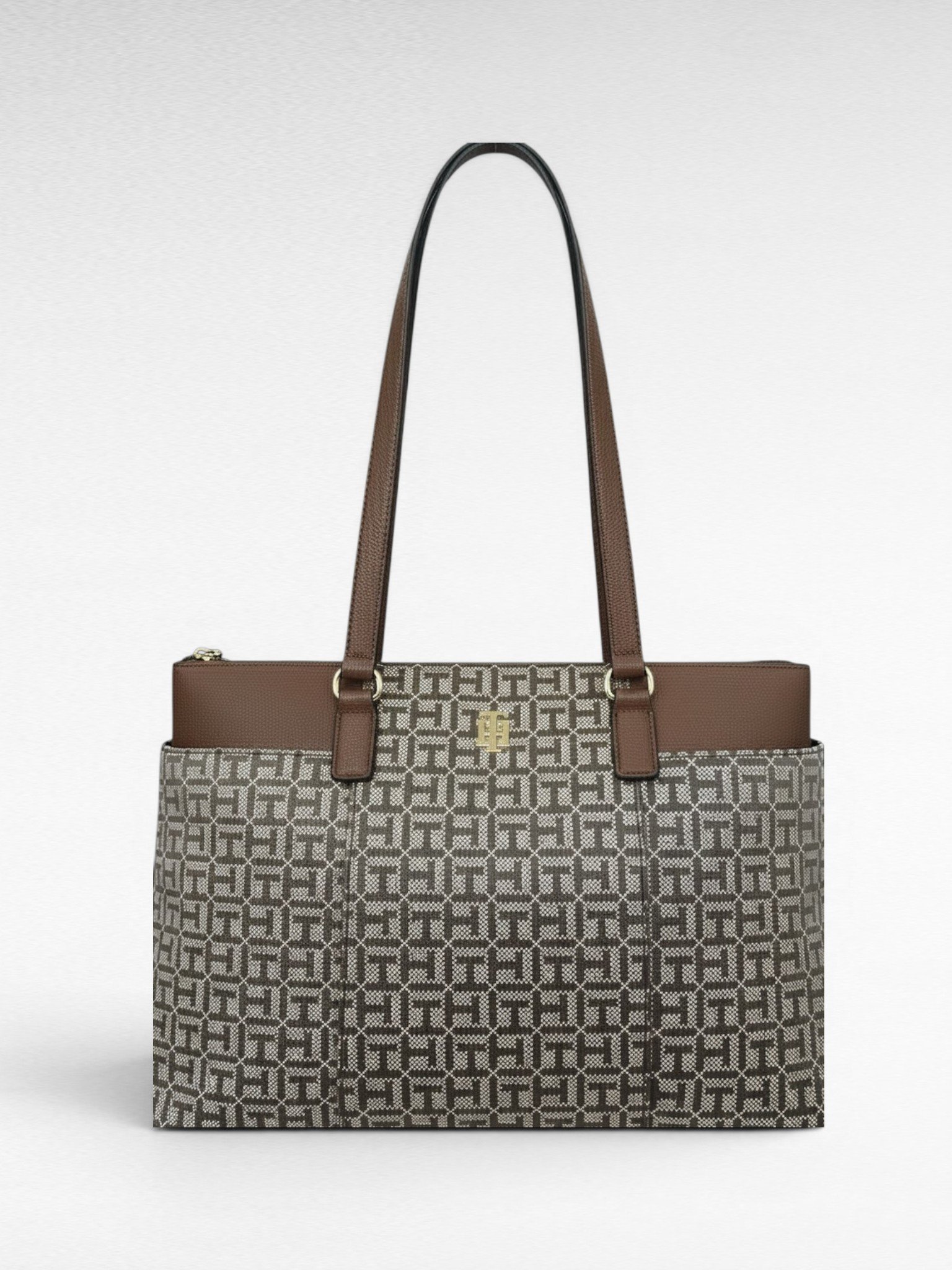 Tommy Hilfiger Brown Canvass Tote Bag 69J8910 280 EIC