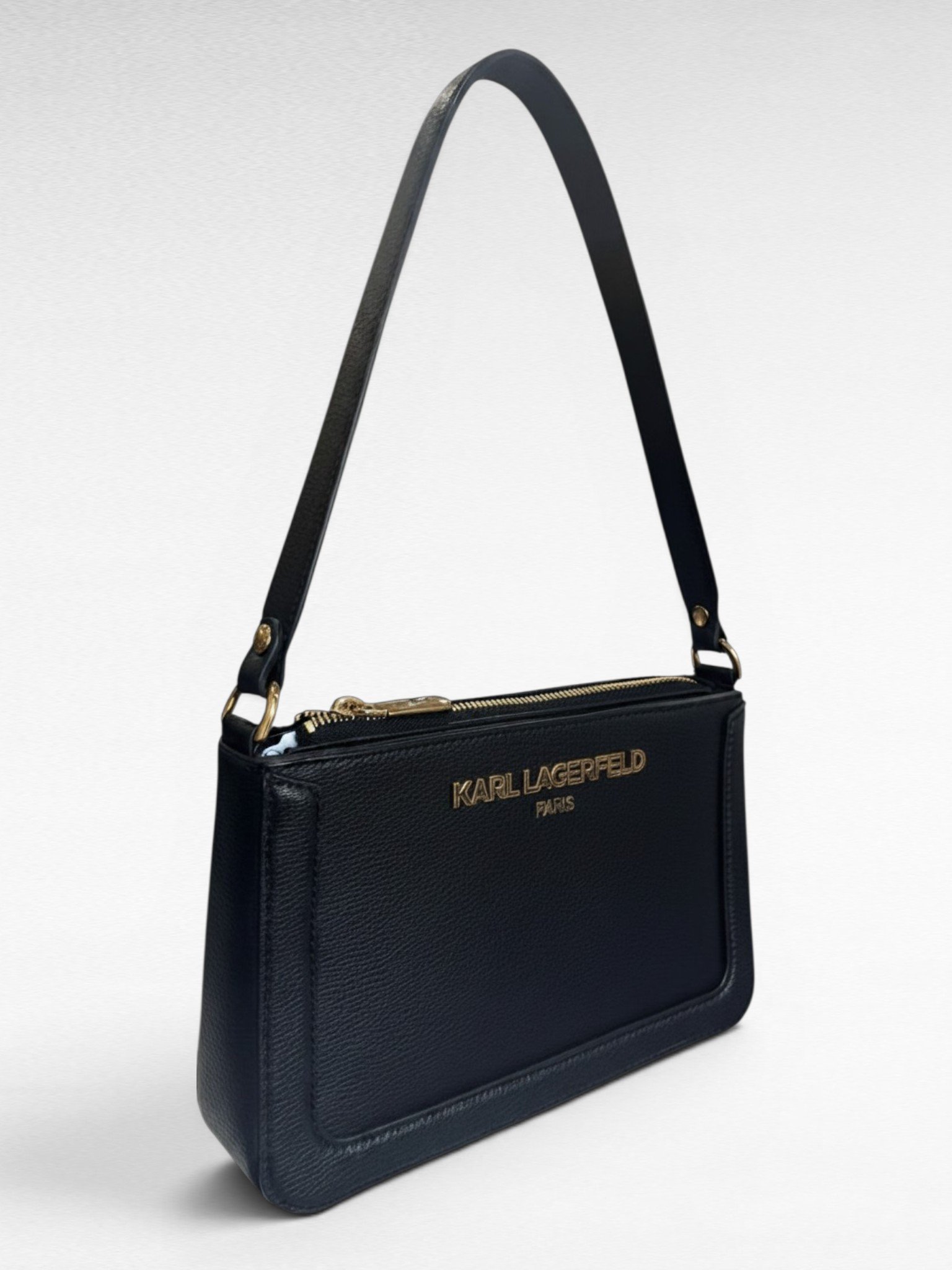 Karl Lagerfeld Paris Classic Black Shoulder Bag - Image 3