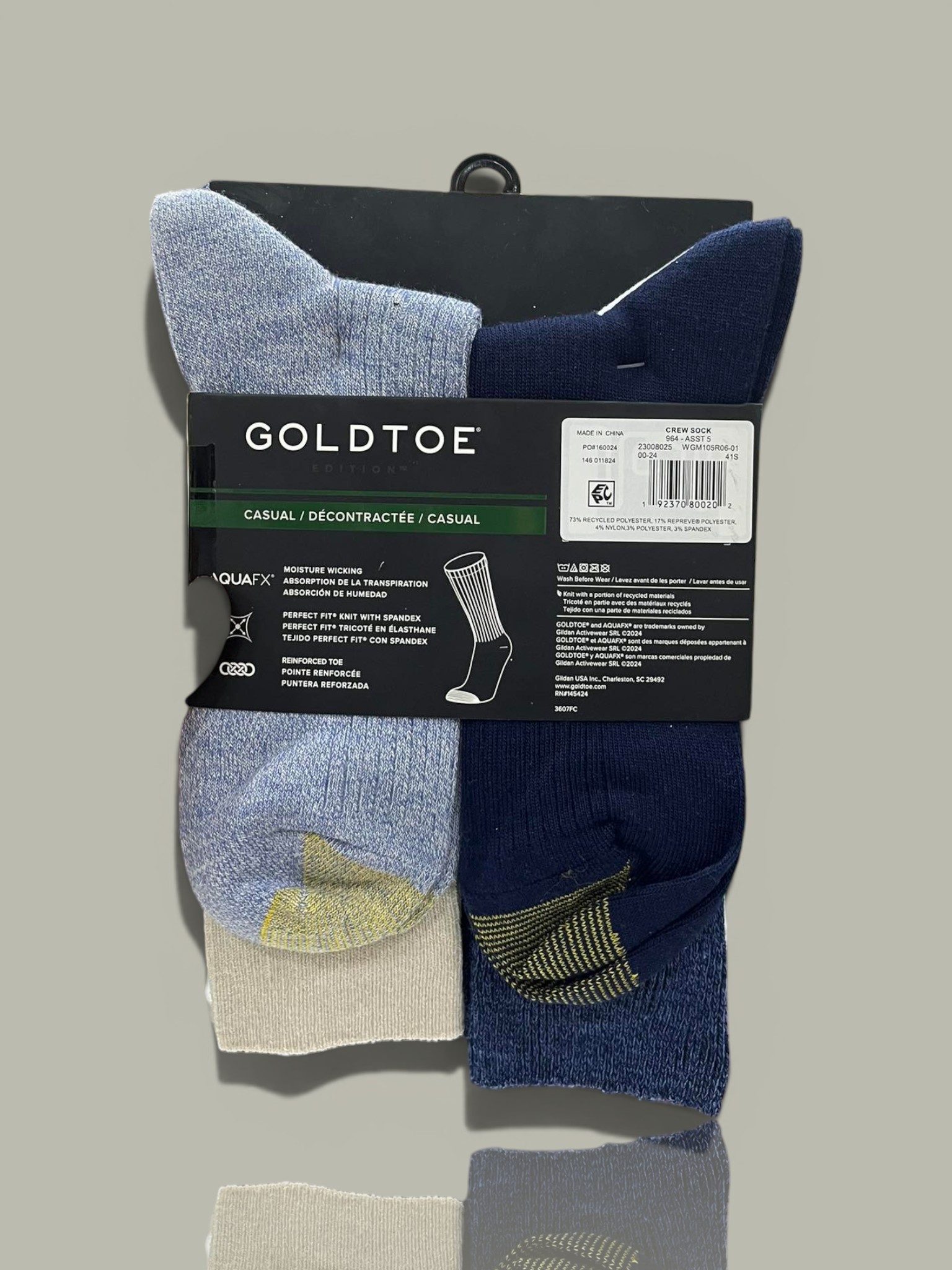 GOLDTOE EDITION MEN'S CASUAL CUSHION CREW SOCKS, 6 PACK SHOE SIZE 6-12.5 Item 6014 - Image 5