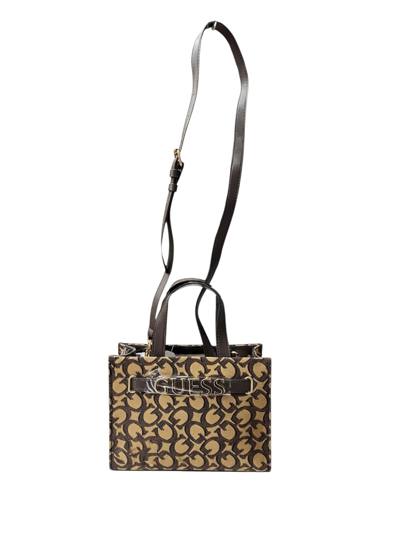 GUESS Finneas Mini Crossbody Top-Handle Bag – Brown Monogram