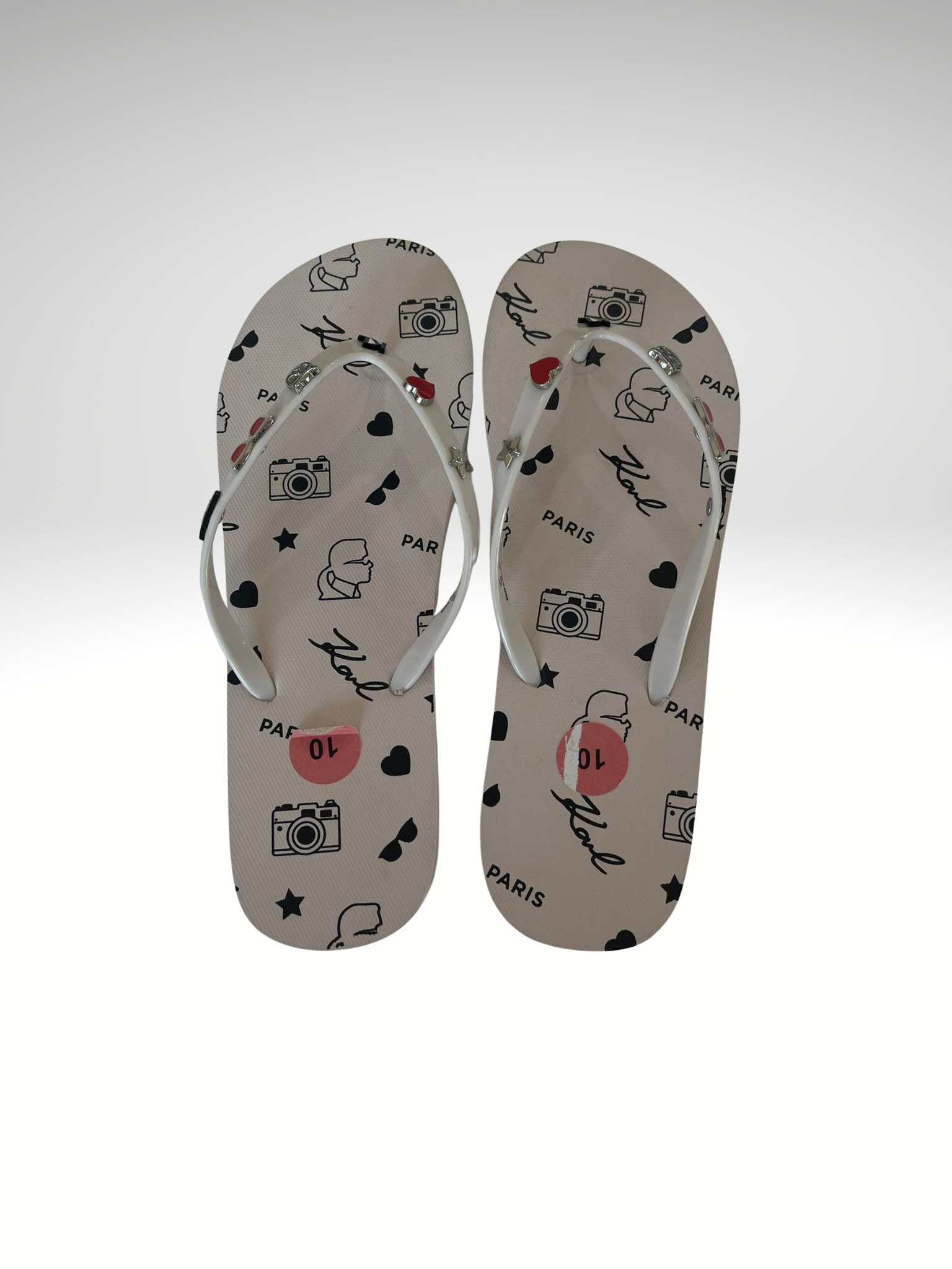 Karl Lagerfeld Zorica Slipper White Printed Size 10