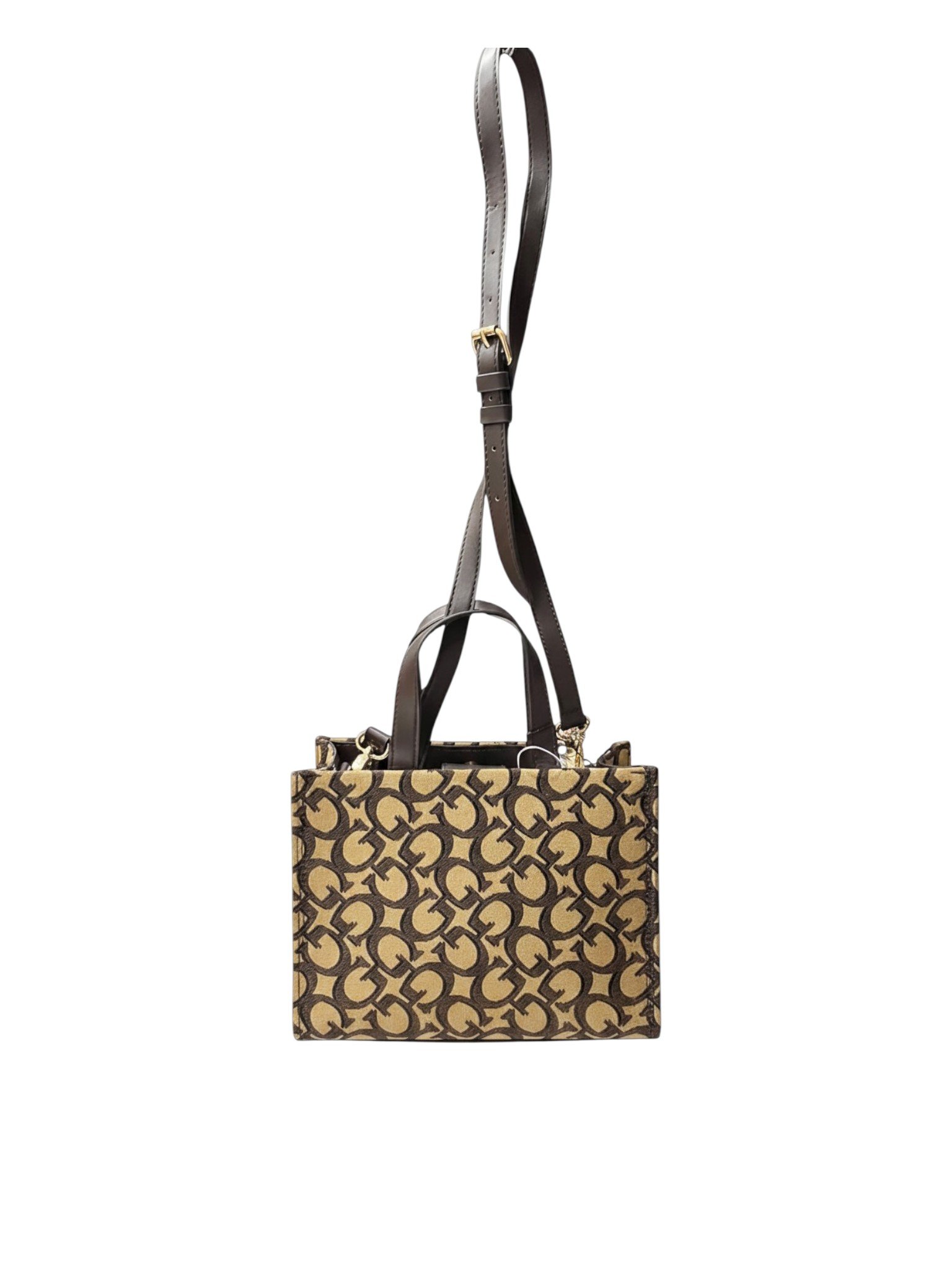 GUESS Finneas Mini Crossbody Top-Handle Bag – Brown Monogram - Image 2