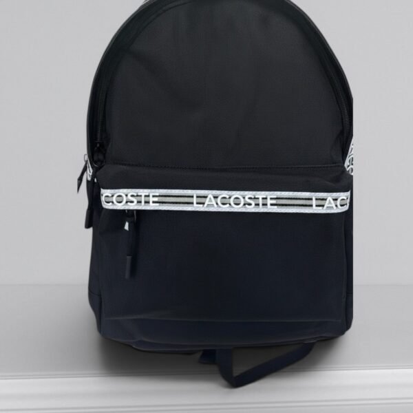 Lacoste Noir Blanc with Zipped Logo Backpack