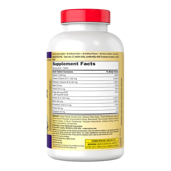 Kirkland Signature Super B-Complex with Electrolytes, 500 Tablets - Image 3