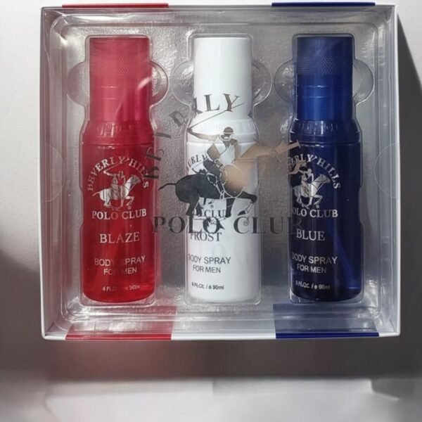 Beverly Hills POLO CLUB NATURAL Deodorant Spray 3pc Set