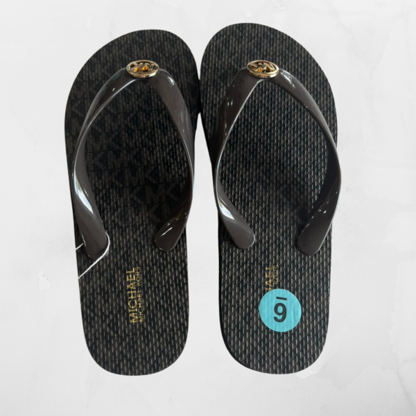 Michael Kors Slipper Brown Printed MK Size 6
