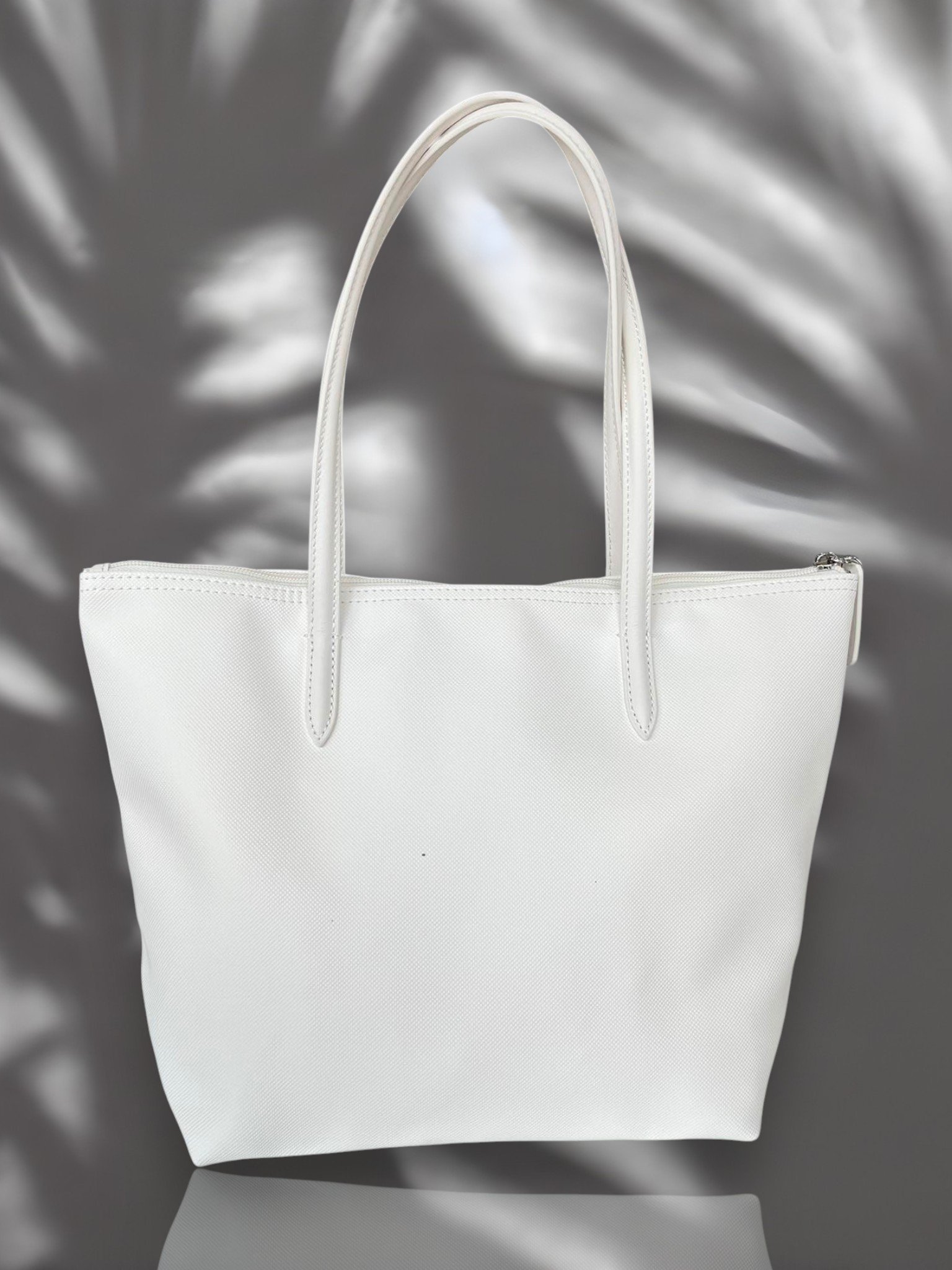 Lacoste Small White Tote Bag - Image 2