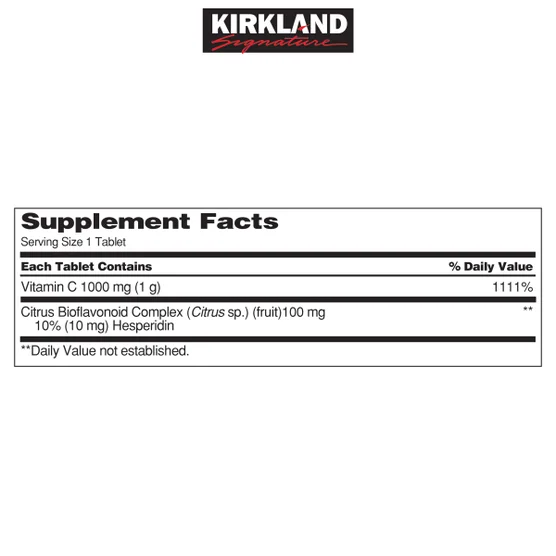 Kirkland Signature Vitamin C 1000 mg., 500 Tablets - Image 2