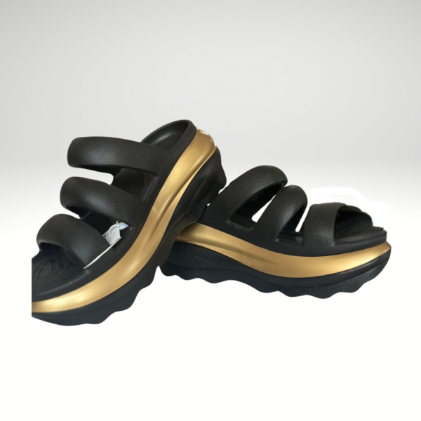 Crocs Mega Crush Metallic Triple Strap Sandal Black
