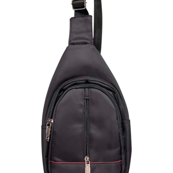 Westend Black Compact Sling Bag & Cross-body Chest or Shoulder Backpack (Black with Red)