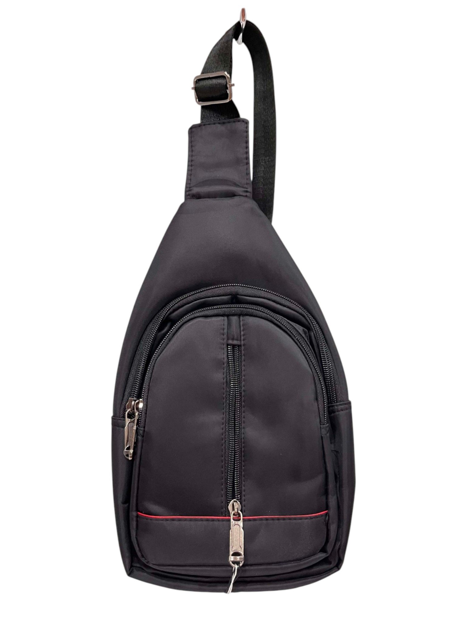 Westend Black Compact Sling Bag & Cross-body Chest or Shoulder Backpack (Black with Red)