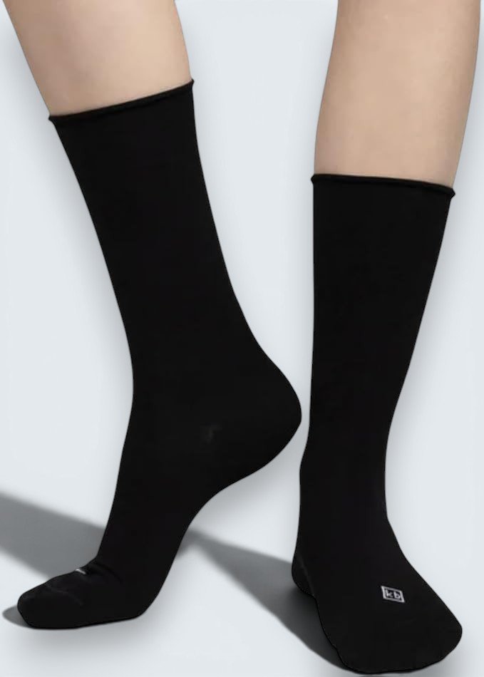 K Bell Women's Modal Roll Top 6 Pairs Black - Image 4