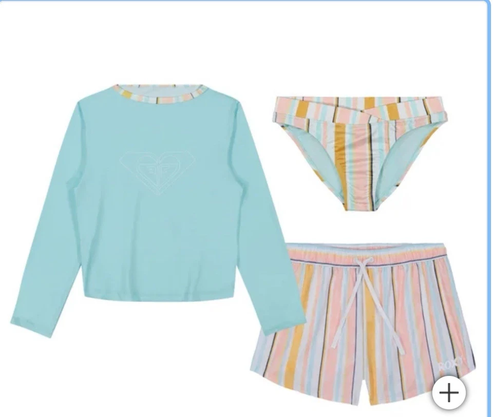 Roxy Youth 3-piece Swim Set Light Blue Large Item #2080 - Image 2