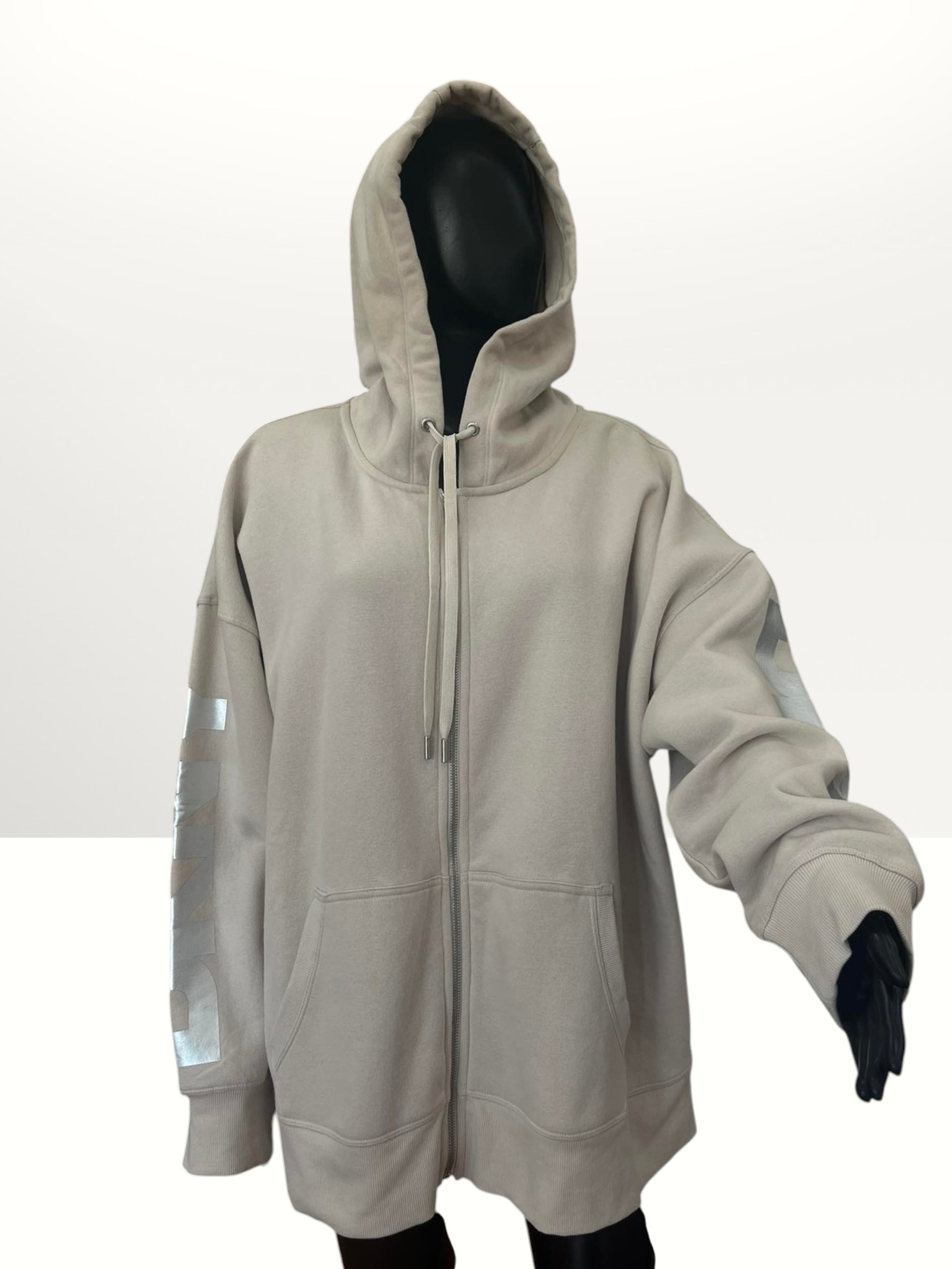 DKNY FOIL LOGO FULL-ZIP HOODIE BEIGE 2XL Item #2079
