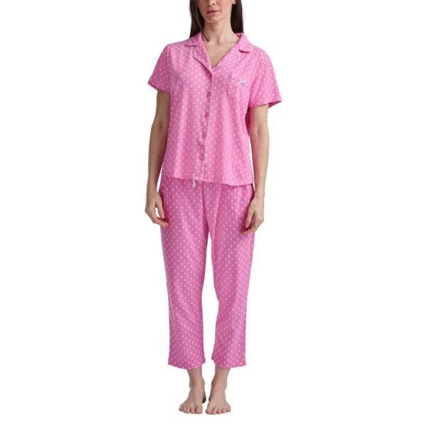 Karen Neuburger Womens 2 Pieces Pajama Set Pink Large Item #2086