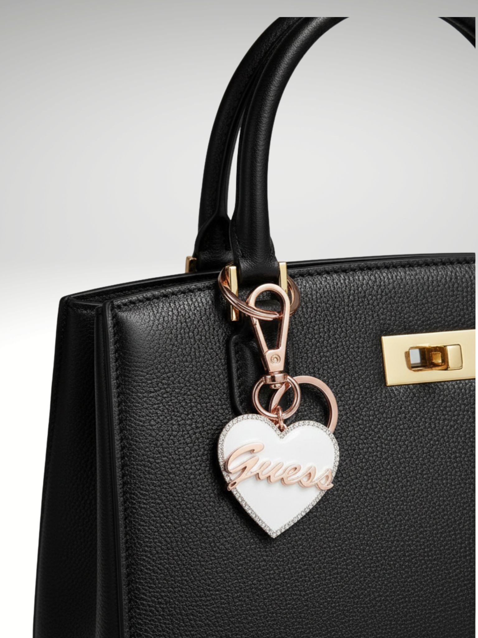 Guess Los Angeles Rose Gold-Tone Heart Charm Keychain Item #5036 - Image 2