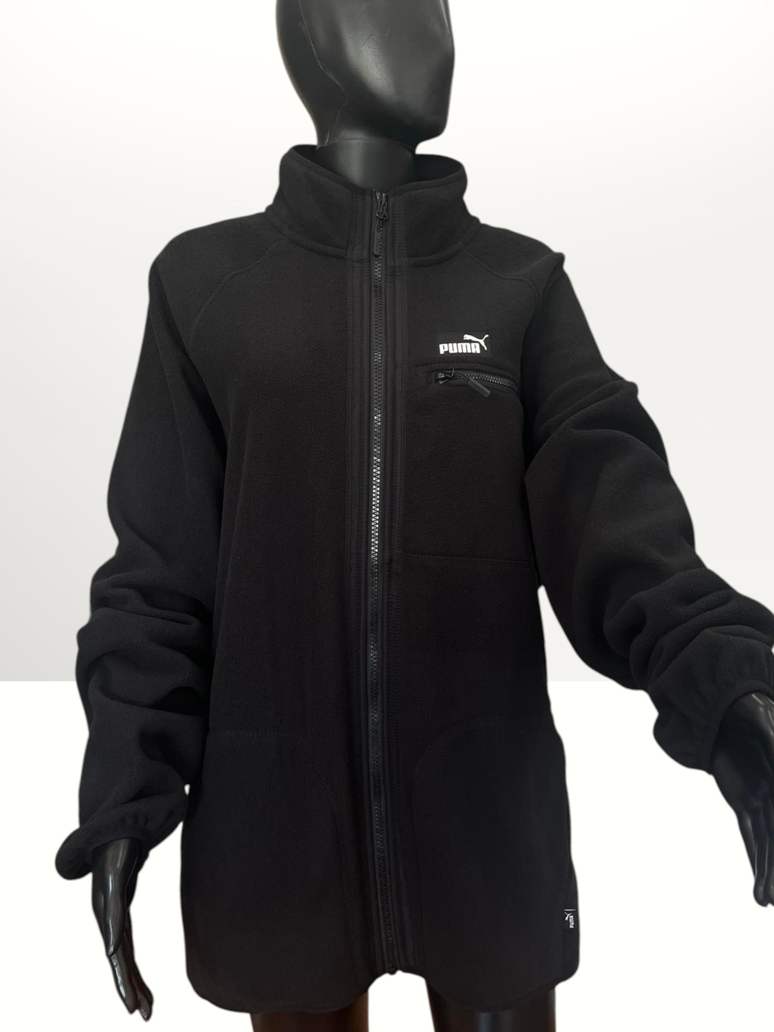 Puma Polar Fleece Jacket W/ Raglan Sleeve Black Large Item #2075