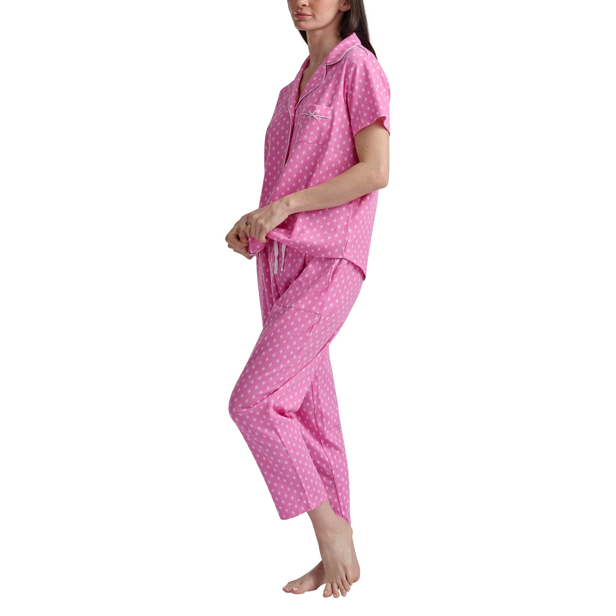 Karen Neuburger Womens 2 Pieces Pajama Set Pink Large Item #2086 - Image 4
