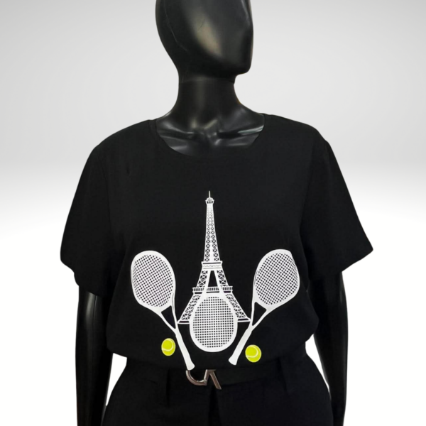 Karl Lagerfeld Black Women's Table Tennis Graphic Size L Item #2108