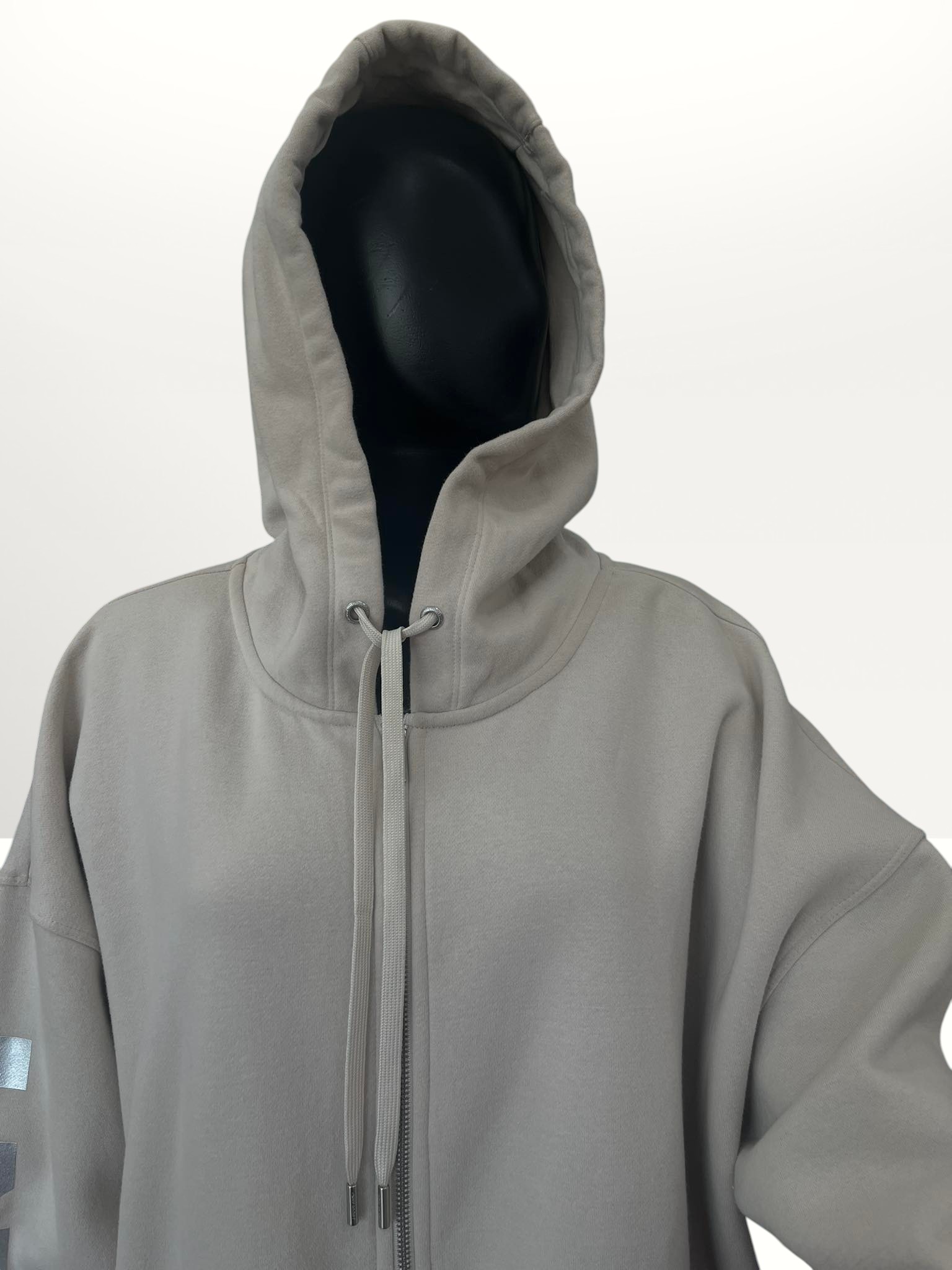 DKNY FOIL LOGO FULL-ZIP HOODIE BEIGE 2XL Item #2079 - Image 4