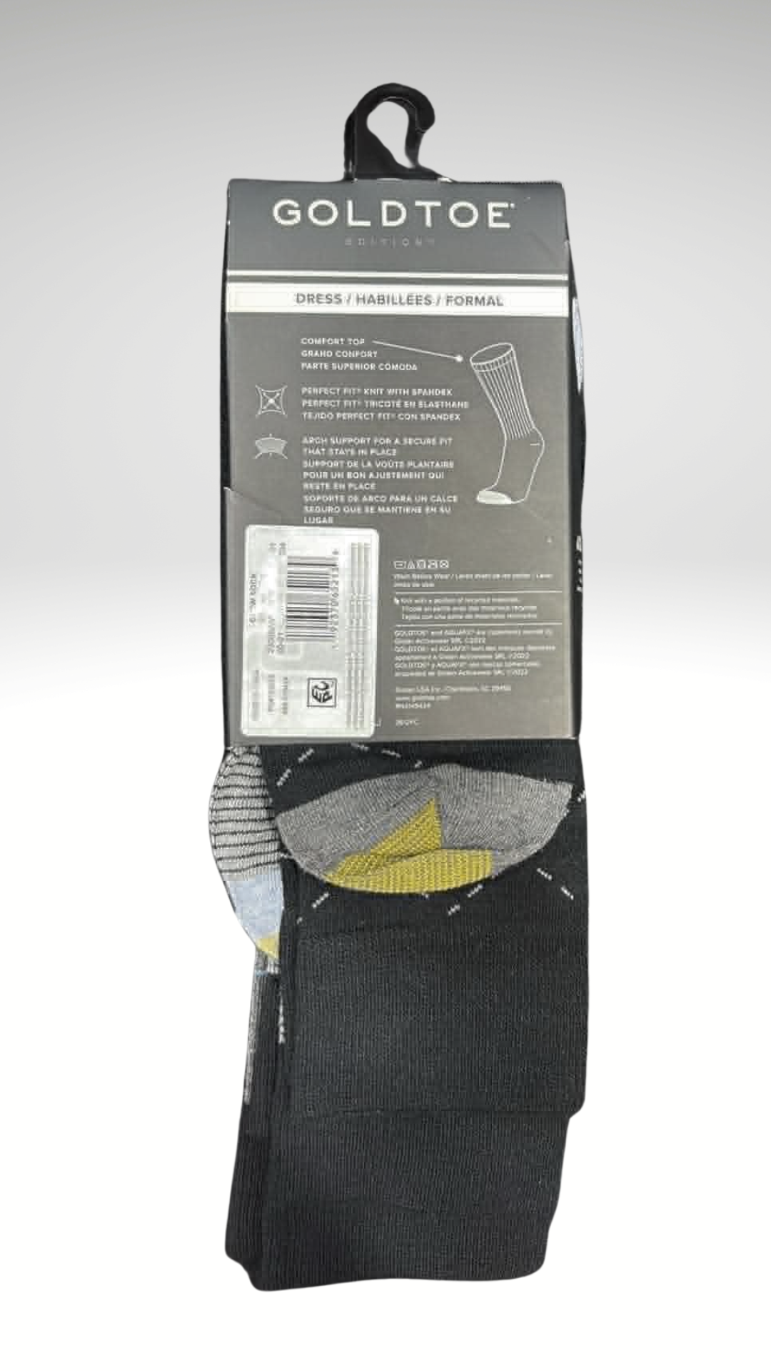 GOLDTOE Edition Mens Dress Windowpane Crew Socks, 3-Pack Item 6006 - Image 4